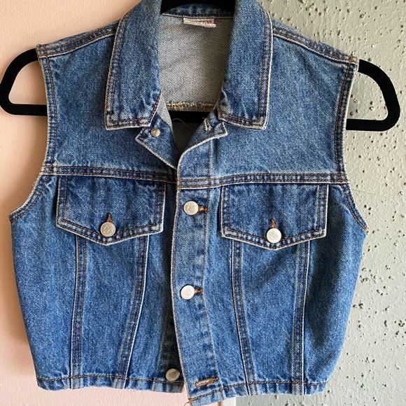 Extra Small Vintage Bongo Brand Demin Jean Vest - Picture 2 of 4